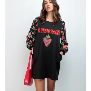 Robe Passionate femme imprime coeur mexicain