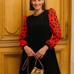 Robe Feline à manches bouffantes pour femmes