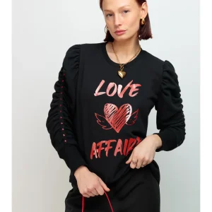 Sweatshirt cannelle love affaire noir