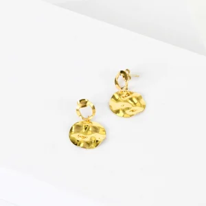 Boucles d'oreille martelées dorées