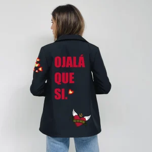 Blazer imprime a col a revers Olaja
