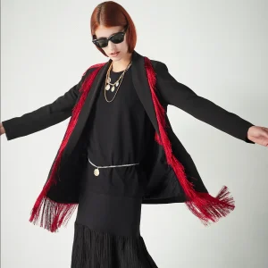 Blazer spécial a franges rouge Flecos