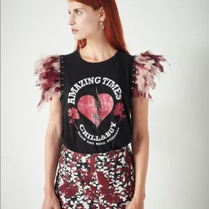 T-shirt femme Plumes Amazing Dots en coton
