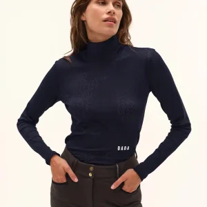 Calder - T-Shirt technique perforé d'équitation col montant