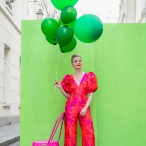 L'Imprévisible Jacquard Rose et Violet - Modèle en stock