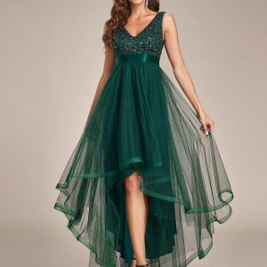 ever CALLIE|Robe de soirée Sans manches Bal et sequins haute-basse