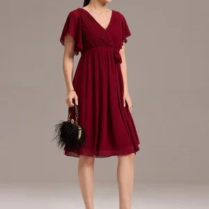 ever HARLOW|Robe d'invitée à jupe trois-quarts en mousseline