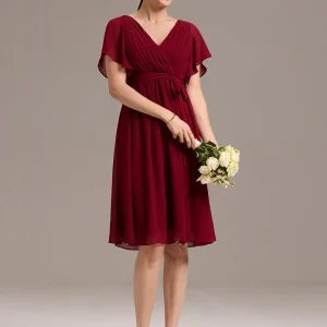 ever HARLOW|Robe de demoiselle d'honneur mi-longue nouée à la taille