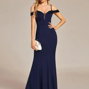 Robe de soirée moulante élégante en sequins à col V profonde grande taille