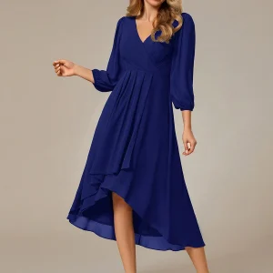 ever BRIAR|Robe de soirée en mousseline avec col en V et manches 3/4 élégantes