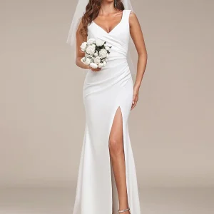 ever ARDEN|Robe de mariée ajustée et évasée en cœur froncée sans manches