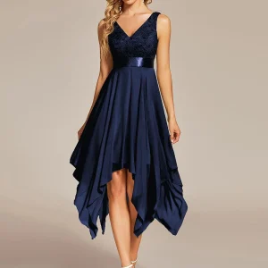 ever COSTA|Robe invitée mariage asymétrique en mousseline de soie