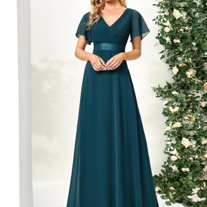 ever MONICA|Robe de soirée fluide élégante en mousseline à taille haute