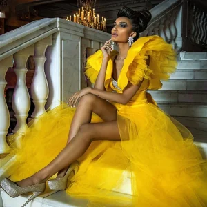 Robe Princesse Jaune en Tulle