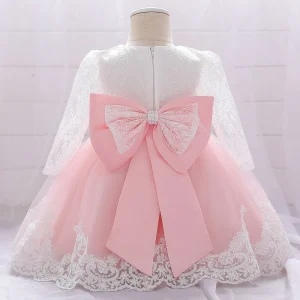Robe Princesse bébé en Dentelle à noeud