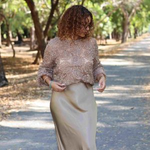 Top transparent à fleurs