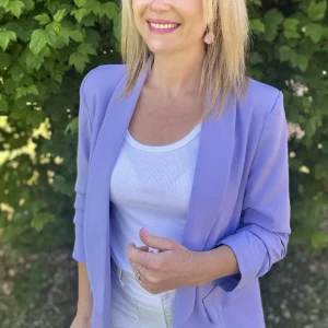 Blazer manches 3/4 Lila