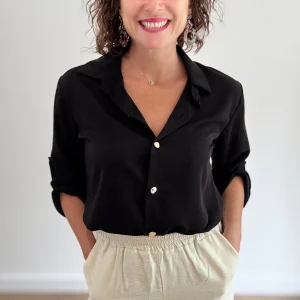 Chemise Noire fluide