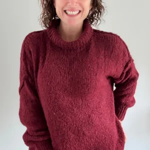 Pull oversize Bordeaux