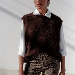Pull Audrey sans manches marron