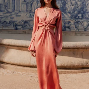 Robe Thanaïs satin rose