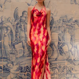 Robe Gala tie & dye rose