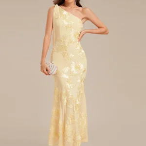 ever ARCELIA|Robe de soirée sirène à une épaule et paillettes