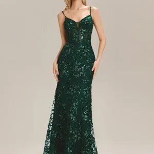 ever LYANNA|Robe sans manches en sequins longueur sol