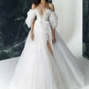 Robe de mariée à fleurs