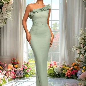 Robe droite cérémonie fleurie