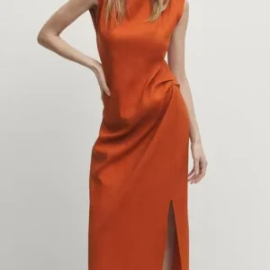 Robe rouille terracotta à fente