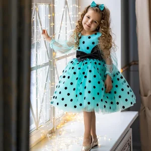 Robe Princesse Fille à Pois