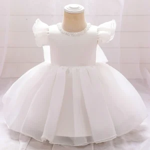 Robe de Baptême princesse bébé blanche