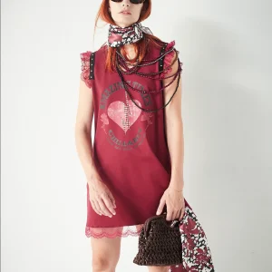 Robe femme Dream Amazing Dots grenat courte