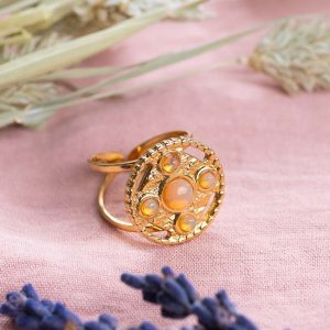 Bague à pierres orange