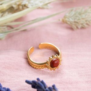 Bague dorée soleil