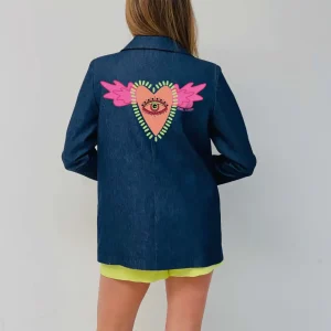 Blazer en jean doublé Fleepy Eyes– Structure élégante et détails raffinés