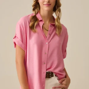 Chemisier à manches courtes en rose clair