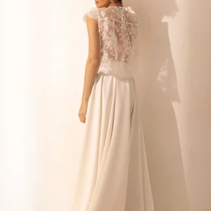 Haut de Mariée PAULINE en Dentelle Transparente – Élégance et Raffinement à Lyon