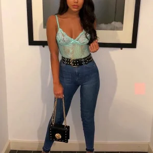 Body Dentelle Floral Green