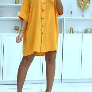 Robe Chemise Ample Mustard