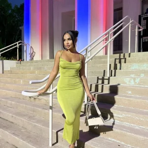 Robe Col Bénitier Green