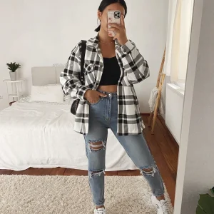 Veste Chemise à Carreaux Black