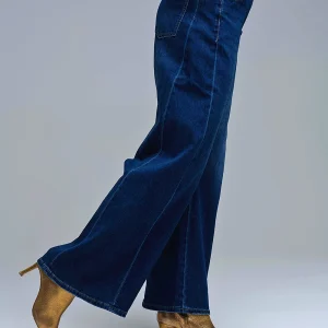 Jean à jambe extra-large délavé foncé