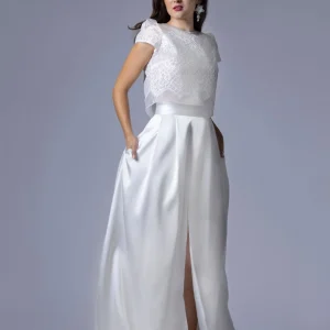 Jupe de Mariée en Mikado avec Fente Élégante  - LISE