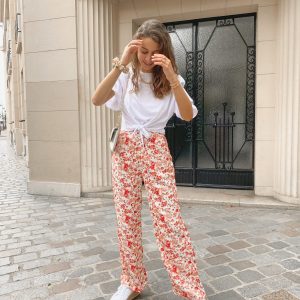 Pantalon fluide LÉANDRE - fleuri