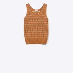 Pull-over tricoté avec motif en zigzag doré