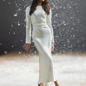 Robe blanche longue cocktail mariage