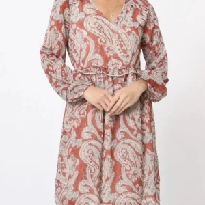 Robe cachemire rouge Linda