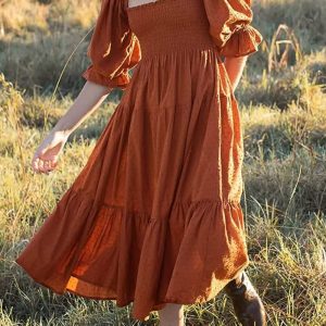 Robe champêtre terracotta